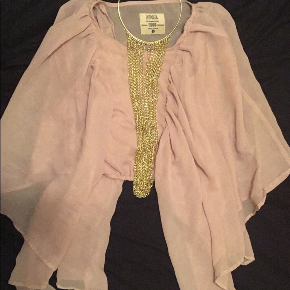 Discovery Pink Nude Butterfly Crop top